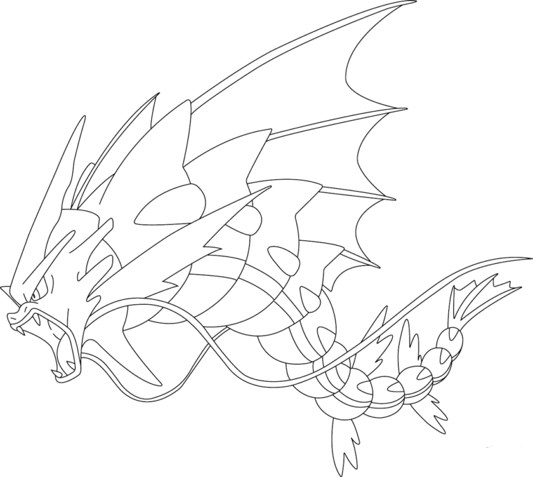 Click to print Gyarados tegning: farvelægning