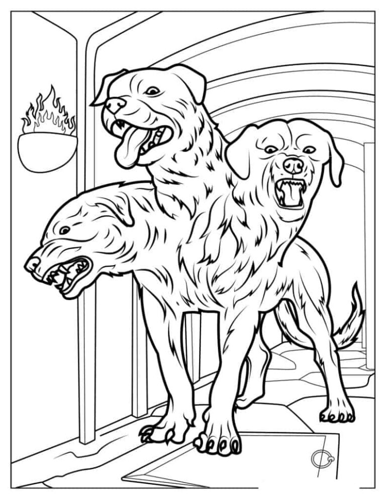 Klik her for print Harry Potter Fluffy tegning: farvelægning