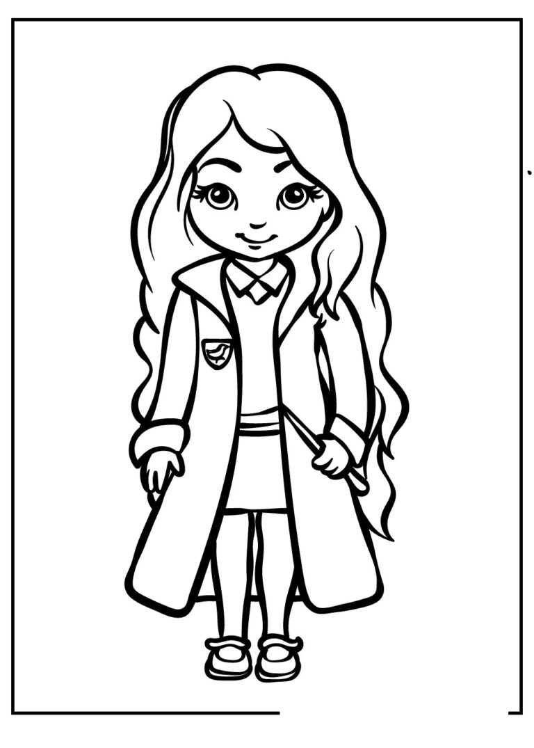 Klik her for print Harry Potter Hermione tegning: farvelægning