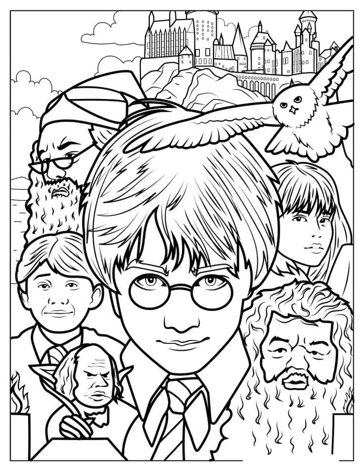 Harry Potter film tegning - farvelægning