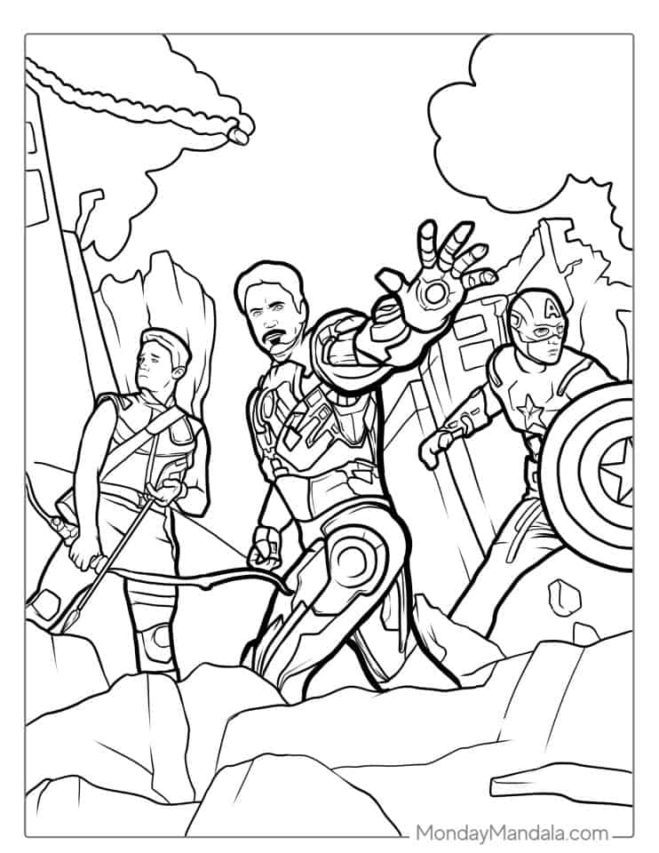 Iron Man tegning Avengers - Marvel Farvelægning