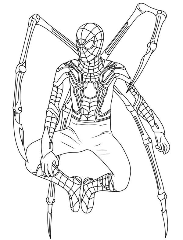 Iron Spiderman suit tegning - Farvelægning