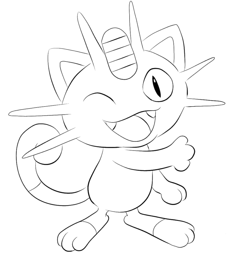 Click to print Meowth tegning: farvelægning