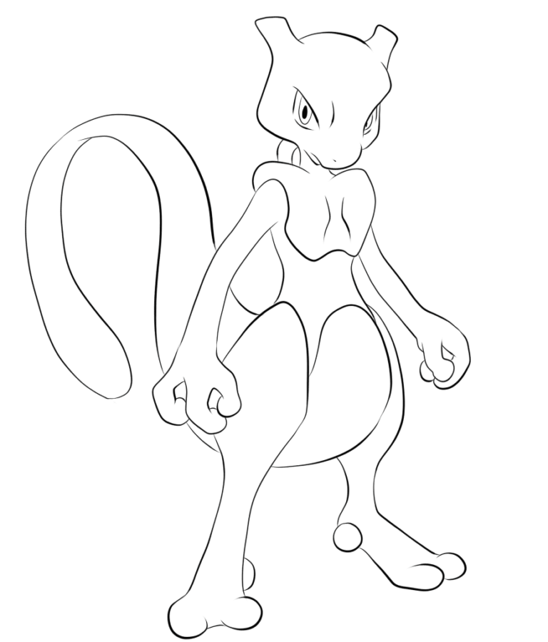 Click to print Mewtwo tegning: farvelægning