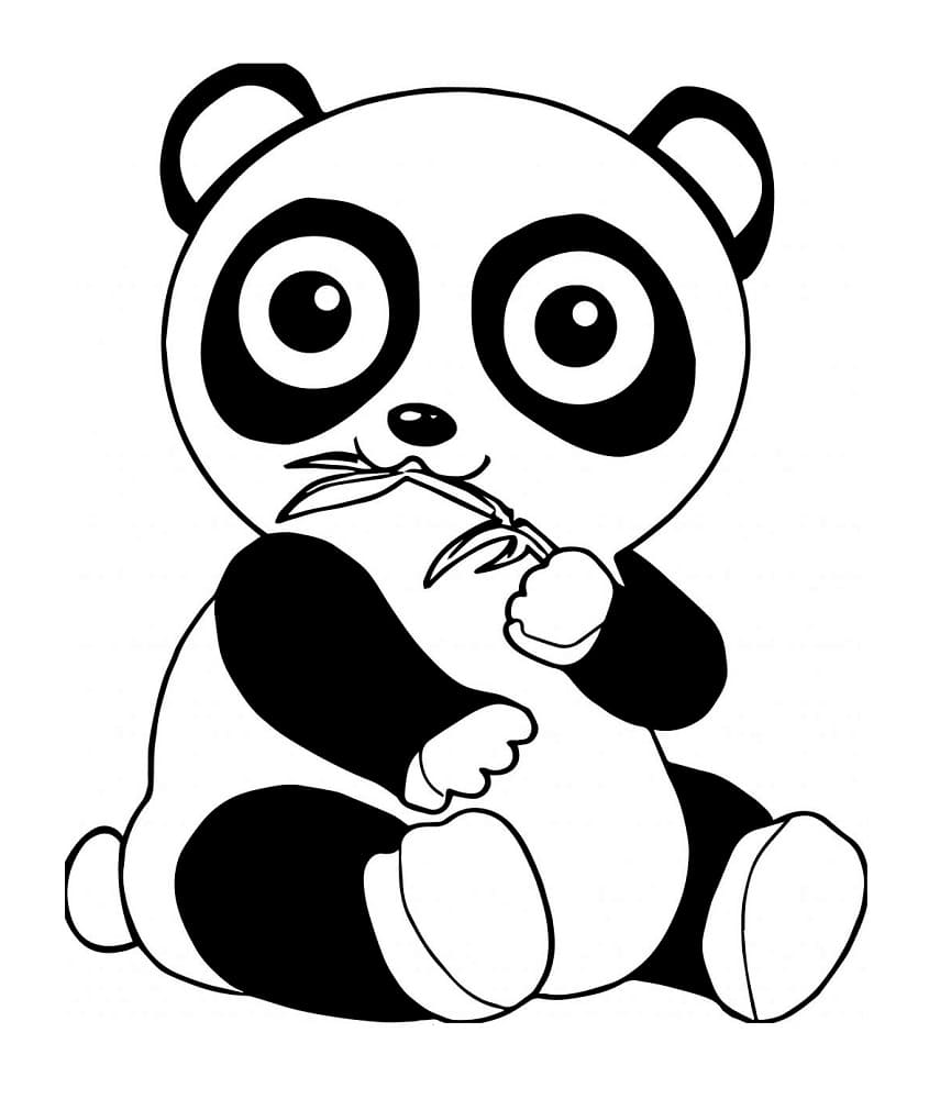 Panda spiser - farvelægning