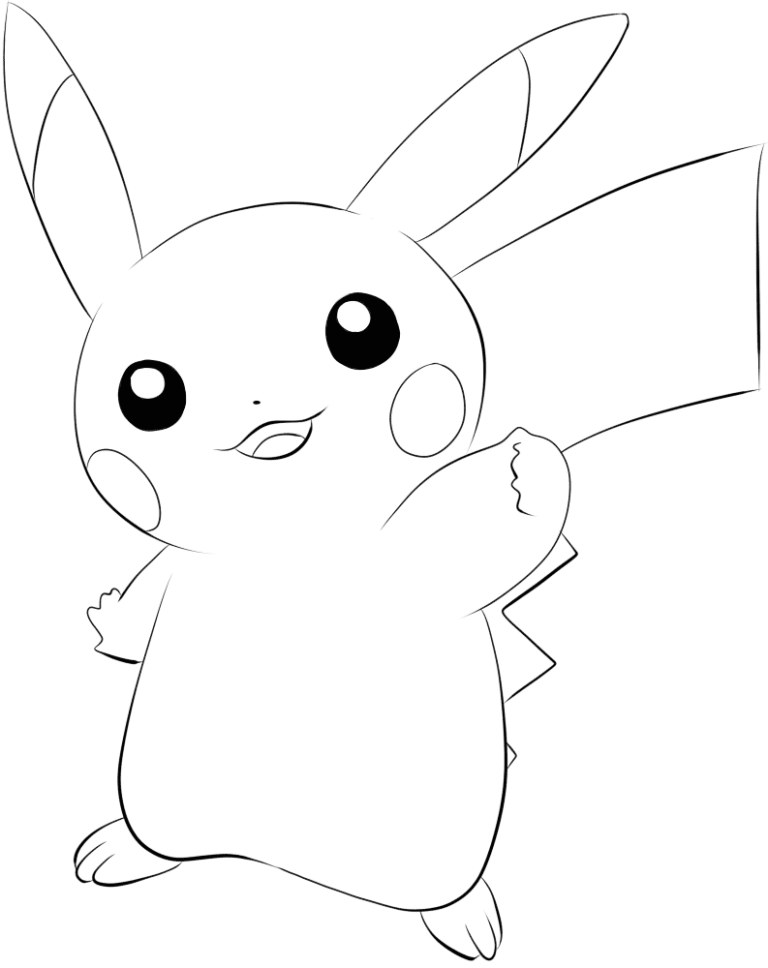Click to print Pikachu tegning: farvelægning