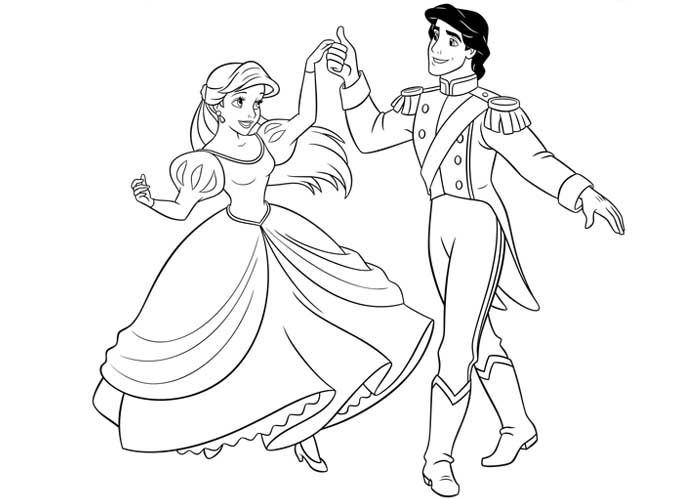 Prins og prinsesse tegning farvelægning Prins