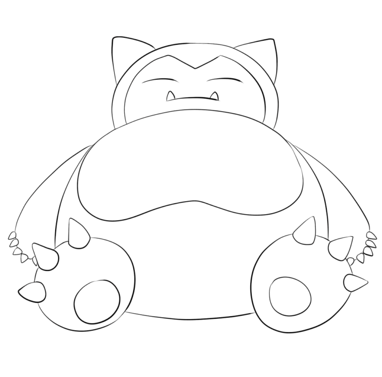 Click to print Snorlax tegning: farvelægning