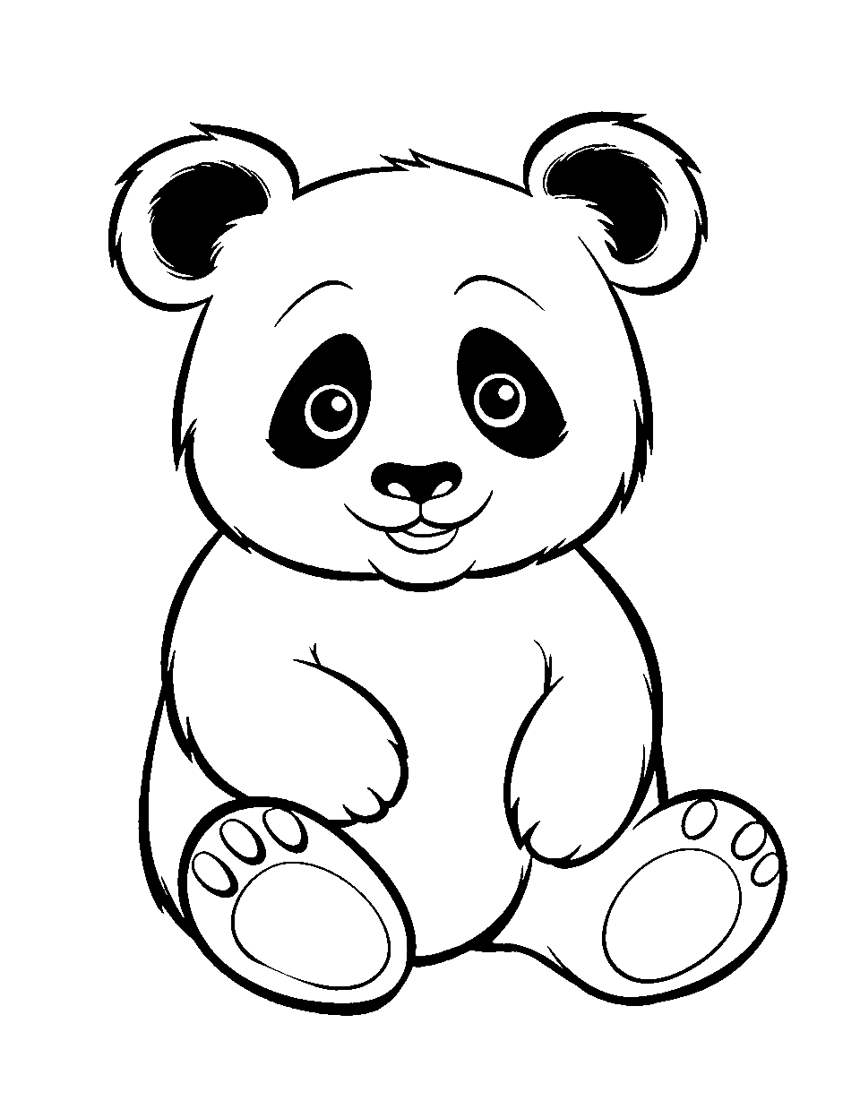 Sød panda - farvelægning
