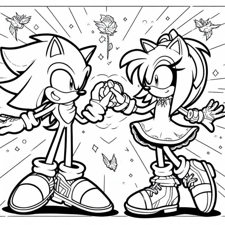 Sonic Amy Rose tegning: farvelægning