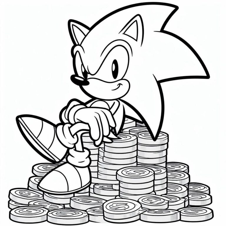 Klik her for print Sonic coins tegning: farvelægning