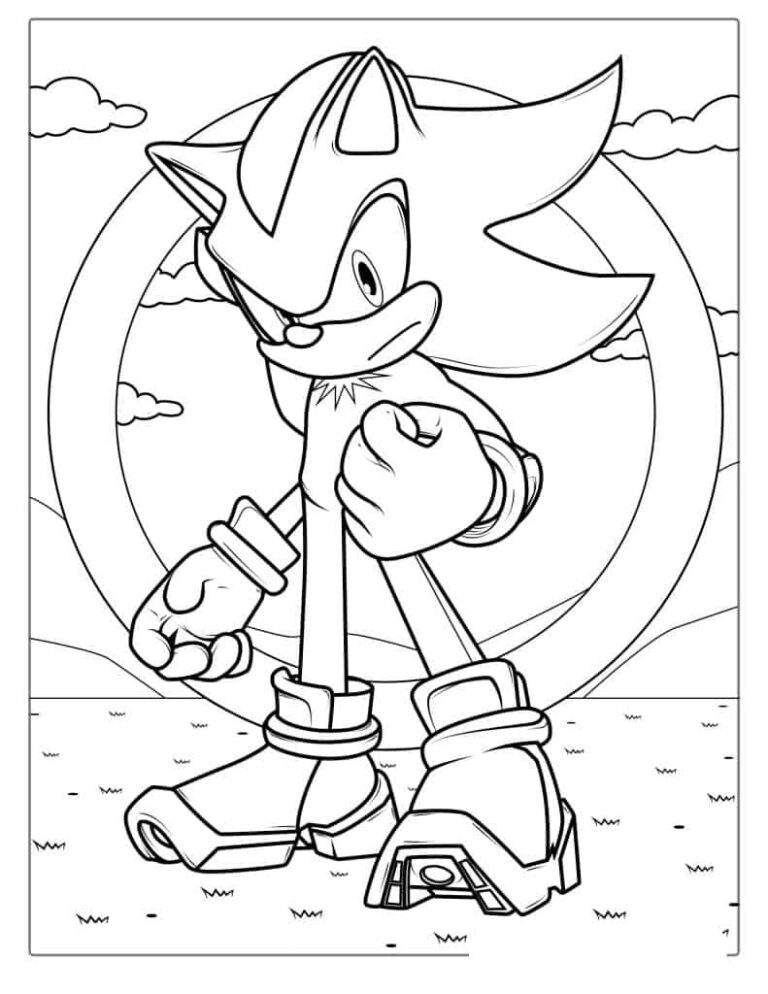 Klik her for print Shadow fra Sonic-universet til farvelægning