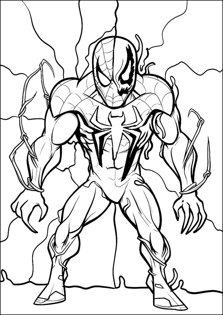 Spiderman Venom tegning: farvelægning