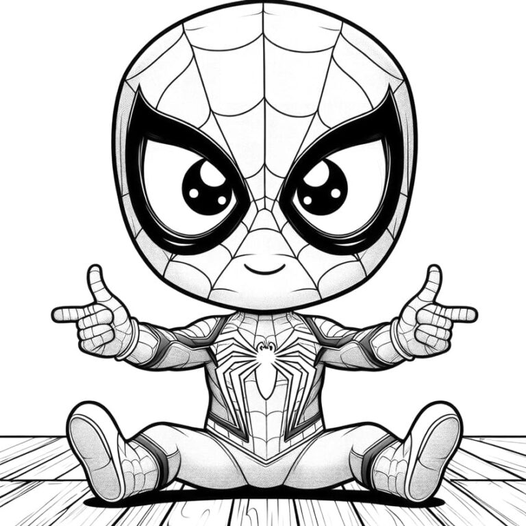 Spiderman baby tegning: farvelægning