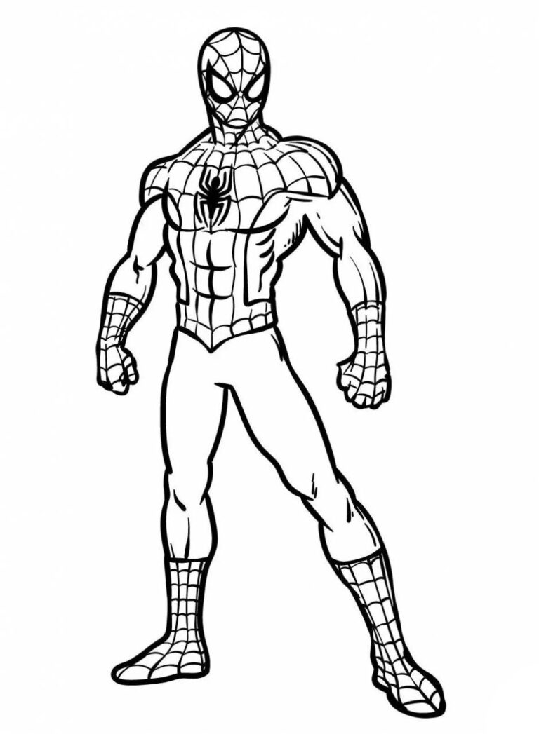Spiderman suit tegning: farvelægning
