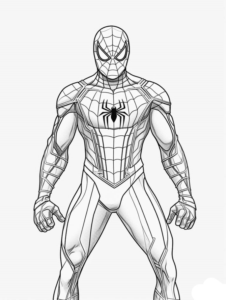 Spiderman tegning: farvelægning