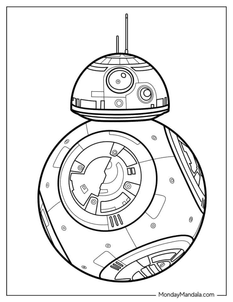 Star Wars BB8 tegning - farvelægning