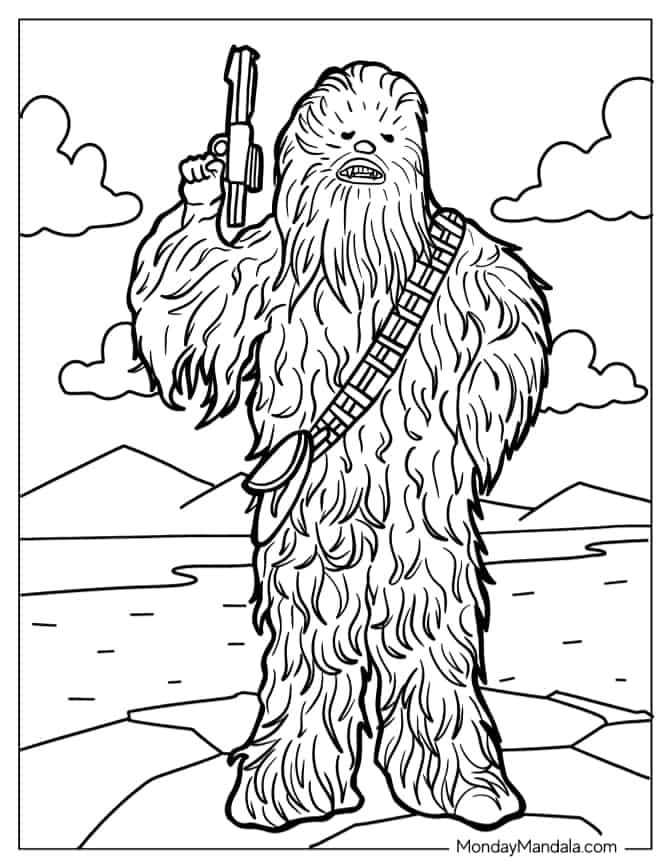 Star Wars Chewbacca tegning - farvelægning