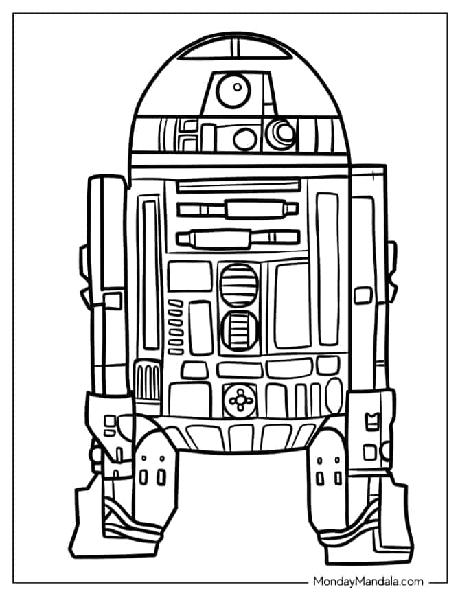 Star Wars R2D2 tegning - farvelægning