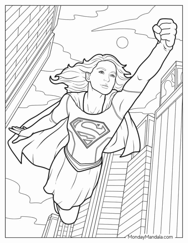 Supergirl tegning - DC Comics Farvelægning