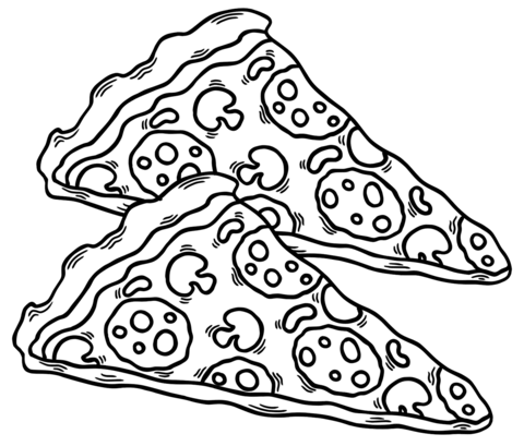 Pizza tegning - farvelægning