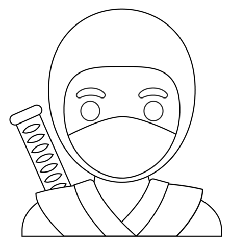 Simpel ninja hovede - farvelægning