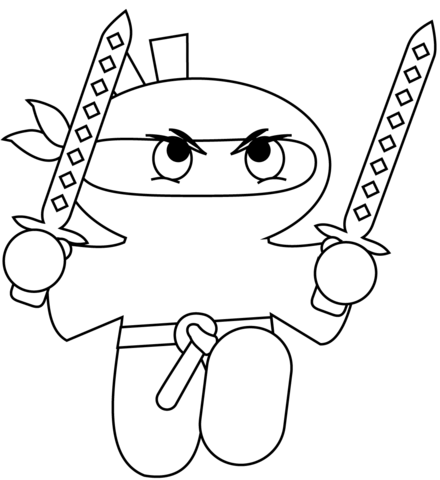 Tegnefilm ninja - farvelægning