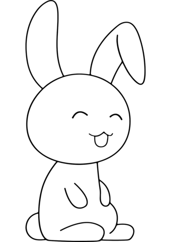 Sød kanin tegning - farvelægning