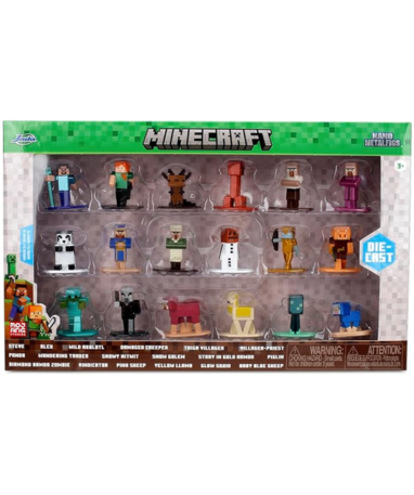 Minecraft 18 stk. metalfigurer pakke - 4cm