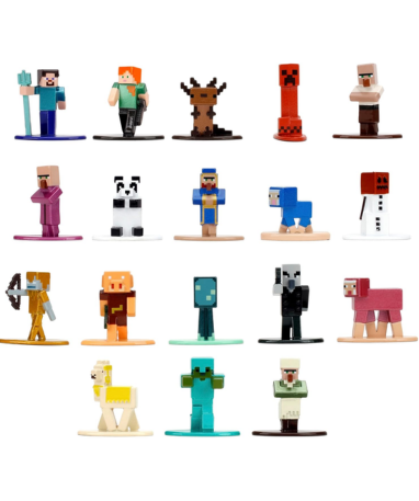 Minecraft 18 stk. metalfigurer pakke - 4cm
