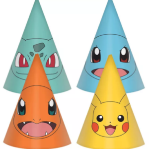 Pokémon fødselsdagshatte - 8 stk.