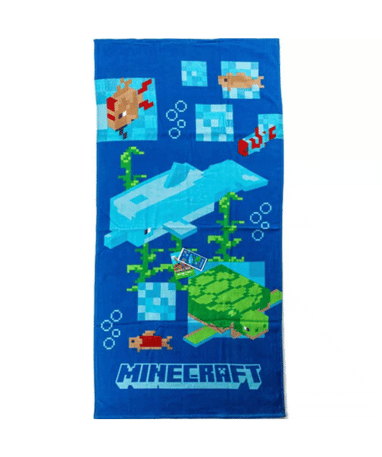 Minecraft Aquatic håndklæde - 70x140cm