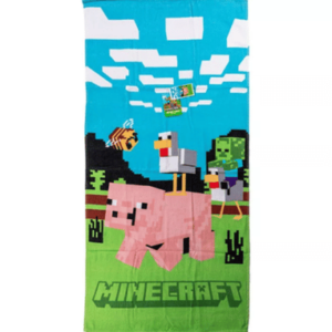 Minecraft Piggy håndklæde - 70x140cm