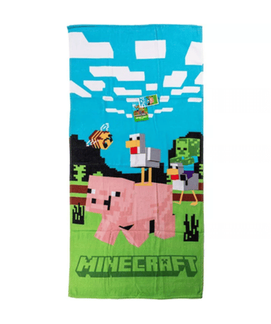 Minecraft Piggy håndklæde - 70x140cm