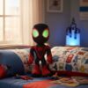 Miles Morales bamse 25 cm - Lys i øjnene