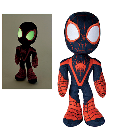 Miles Morales bamse 25 cm - Lys i øjnene