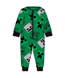 Minecraft Creeper, Zombie & skelet onesie (3-10 år)