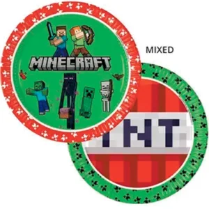 Minecraft paptallerkner - 8 stk.