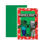 Minecraft Mobs Invitationskort - 6 stk.