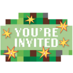 Minecraft Earth Invitationskort - You're Invited - 8 stk.