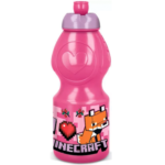 Minecraft lyserød drikkedunk - 400ml