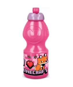 Minecraft lyserød drikkedunk - 400ml