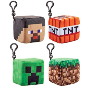 Minecraft nøglering med bamse - 8cm - Assorteret