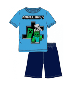 Minecraft pyjamas sæt - Blå/mørkeblå