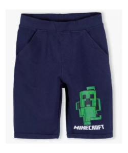 Minecraft blå shorts til børn (6-12 år)