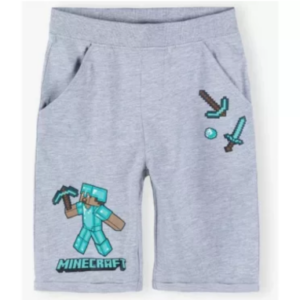 Minecraft grå shorts til børn (6-12 år)