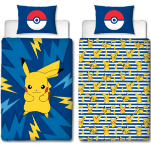 Pikachu & Pokeball sengetøj - blå