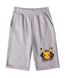Pokemon grå shorts til børn - 5-12 år