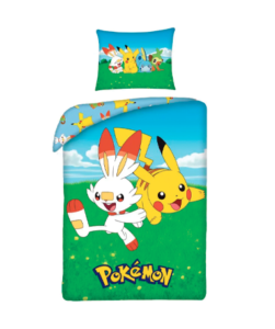 Pokemon sengetøj - Scorbunny & Pikachu