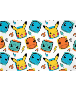 Pokemon tæppe - hoveder - 100x150cm